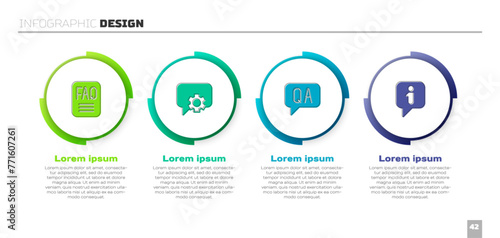 Set FAQ information, Telephone 24 hours support, Question and Answer and Information. Business infographic template. Vector