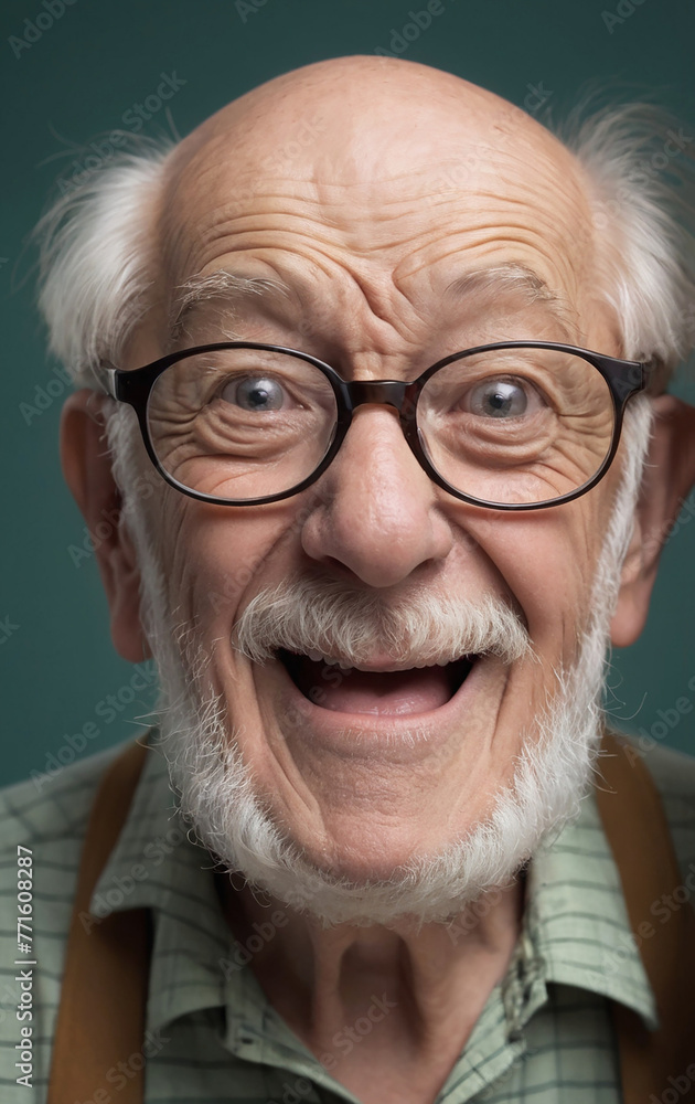 Funny old man with a surprised look Funny old man with a surprised look