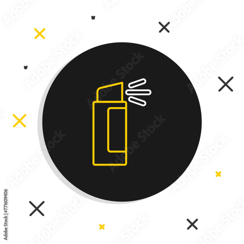 Line Pepper spray icon isolated on white background. OC gas. Capsicum self defense aerosol. Colorful outline concept. Vector