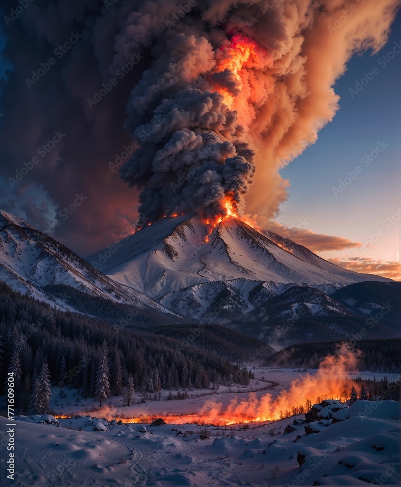 Epic volcanic eruption in the north