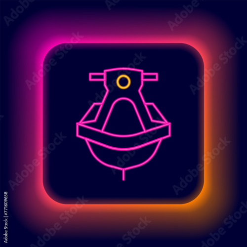 Glowing neon line Jet ski icon isolated on black background. Water scooter. Extreme sport. Colorful outline concept. Vector