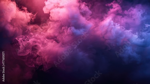 Smoke bombs pink colors, abstract light in a dark empty with smoke, smog, Dark background scene , night view, Mockup for your logo, Wide angle horizontal wallpaper or web banner