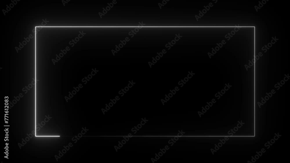 abstract moving neon rectangle frame animation on black background, Animated neon line frame concept. abstract moving neon rectangle frame animation on black background, Animated neon line frame concept.