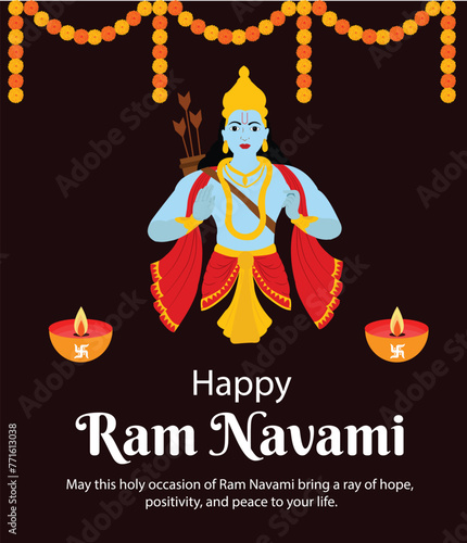 Happy Ram Navami Indian Festival celebration  design photo