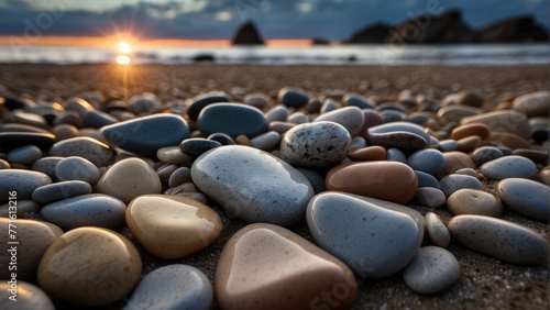 Oceanic Pebbles Wallpaper of Beach Stones