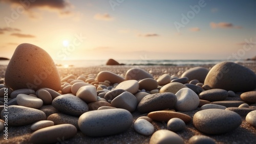 Oceanic Pebbles Wallpaper of Beach Stones