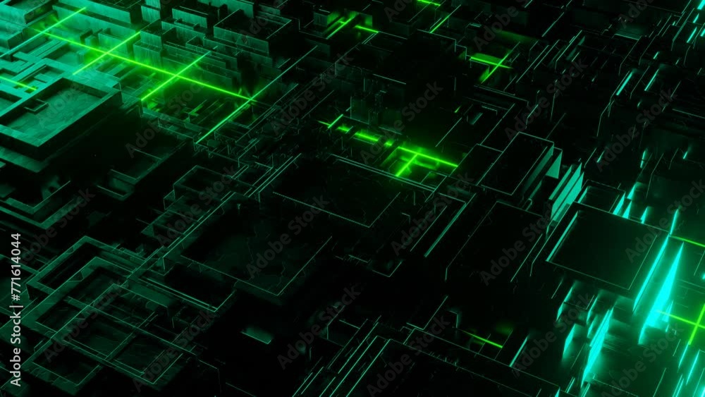 Abstract Sci-Fi Cube Technology Animation Abstract Sci-Fi Cube Technology Animation