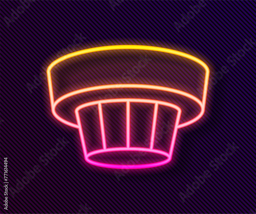Glowing neon line Smoke alarm system icon isolated on black background. Smoke detector. Vector