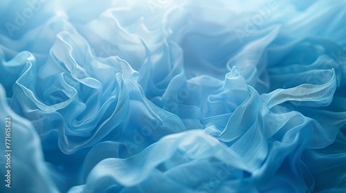 light blue fuzz color Abstract textile fabric material in the shape of a flower petal, backdrop texture for product display