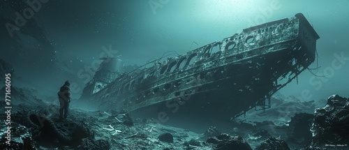 Underwater shipwreck exploration photo