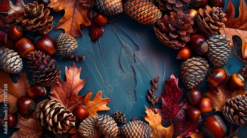 Decorative wreath of pine c...