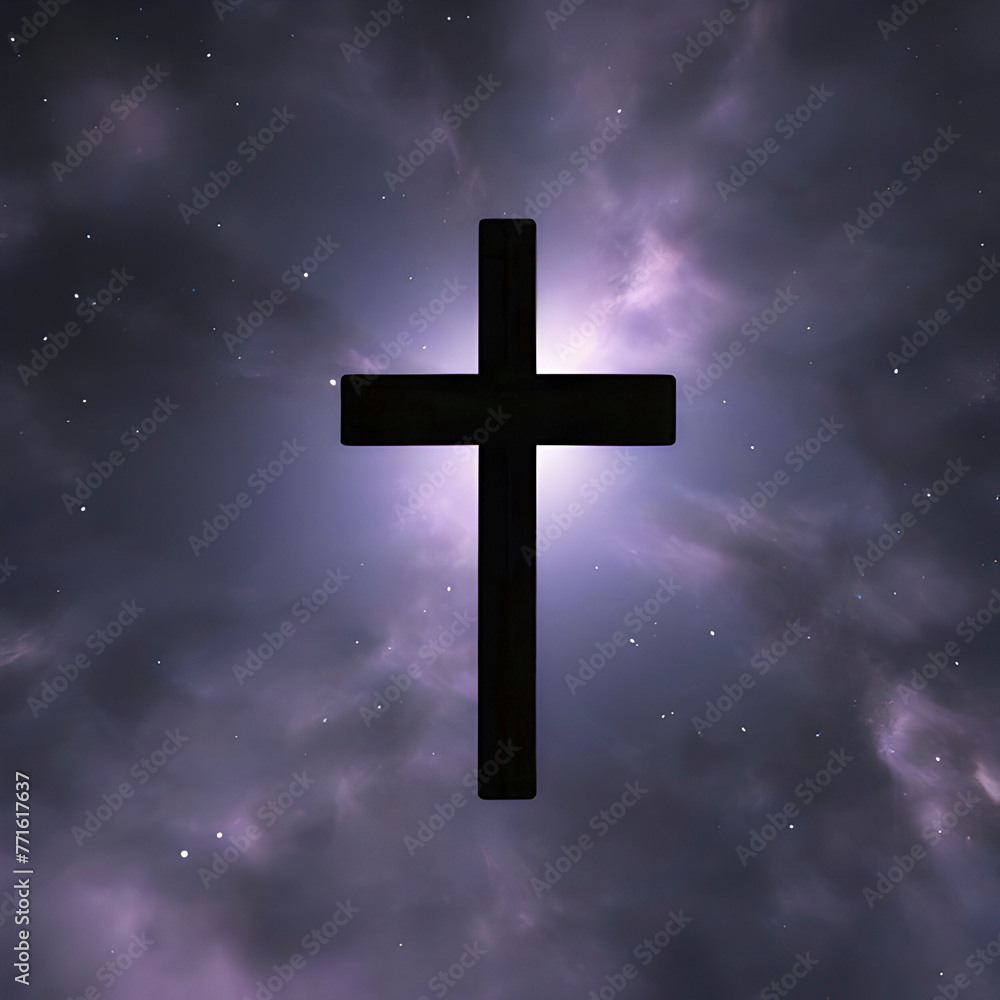 A cross in the middle of the sky. A cross illustration. A cross in the middle of the sky. A cross illustration.
