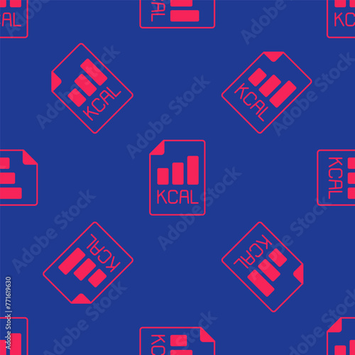 Red Diet plan icon isolated on isolated seamless pattern on blue background. Concept of fitness marathon, proper nutrition, healthy food, beautiful body, vegetables, slimming. Vector