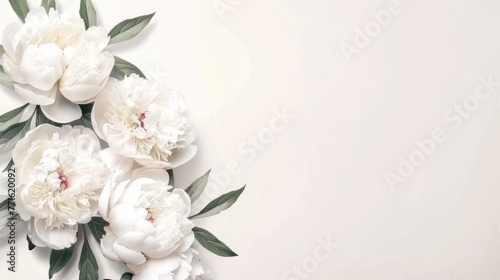White Flowers Arranged on a White Background © Ангелина