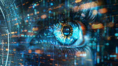 Eye of futuristic and Innovative Imagery AI and Automation use of artificial intelligence and automation in business processes