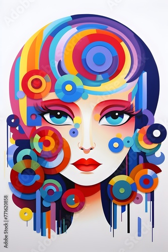 3D Anthropomorphic Pop Art A Vibrant Fusion of Woman and Geometry