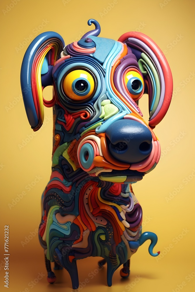 Vivid 3D Anthropomorphic Pop Art Animal - A Contemporary Visual Expression