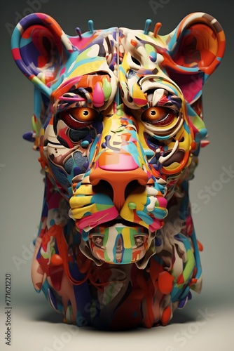 Vibrant 3D Anthropomorphic Pop Art Animal Embodying Unique Style and Creativity