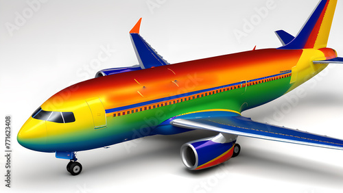 Finite element stress analysis of the aircraft. CFD analysis of airflow through an aircraft. photo