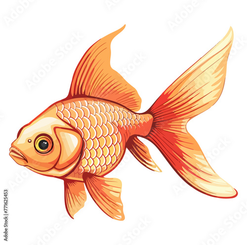 Aquarium fish Gold Fish, vector illustration