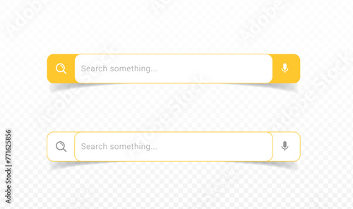 Internet browser search bar frame. Search engine for UI UX design and web browser template. Collection of search box, search button, search address, search form and navigation bar elements.