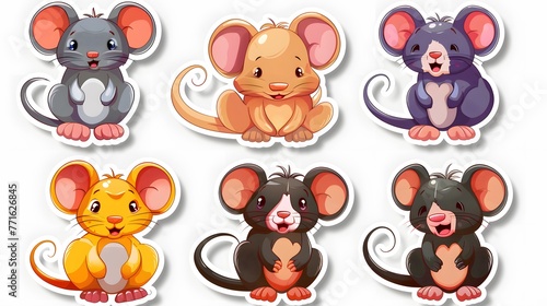 Whiskered Wonders: A Vibrant Collection of Adorable Mouse Stickers