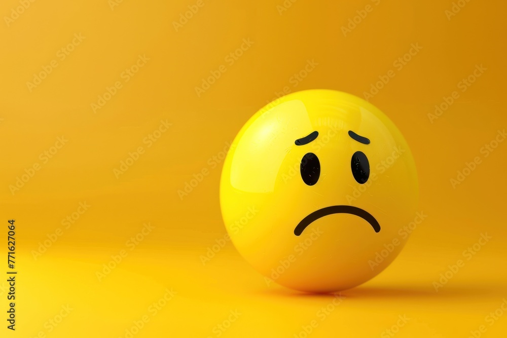 Yellow smiley face emoticon and sad on yellow background Yellow smiley face emoticon and sad on yellow background