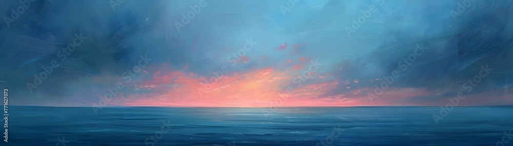 Obraz premium Painted Sunset over Ocean
