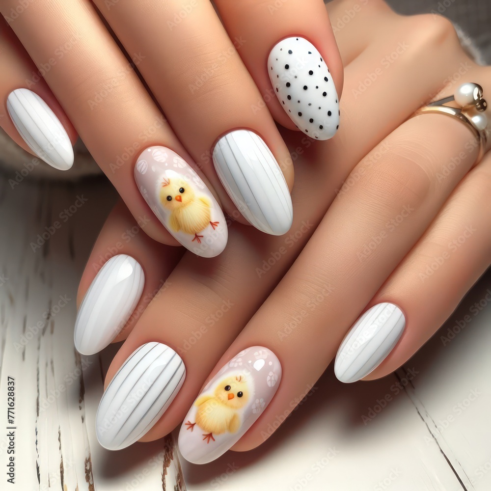 nails with chickens Easter decoration nails with chickens Easter decoration