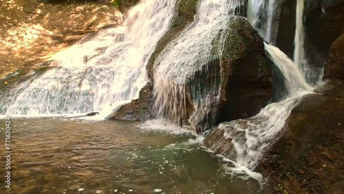 Filmmaterial des Starzel Wasserfall in Jungingen und Schlatt am Rundwanderweg Kirchenkoepfle Tour, Baden-Württemberg Deutschland photo