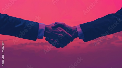 minimalist background of Handshake for the new agreement