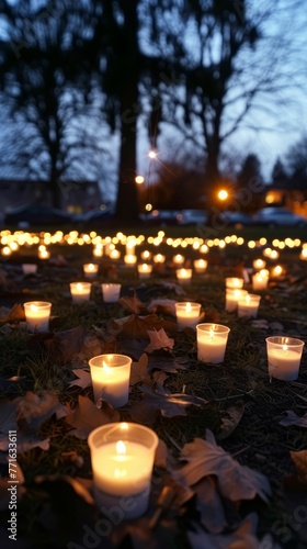 Candlelit vigil for overdose victims, community mourning, seeking change © Jiraphiphat