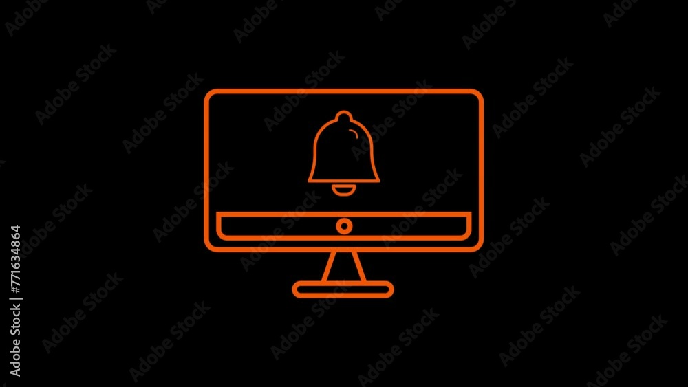 bell ringing on computer screen.4K animation.flat design Stock Video ...