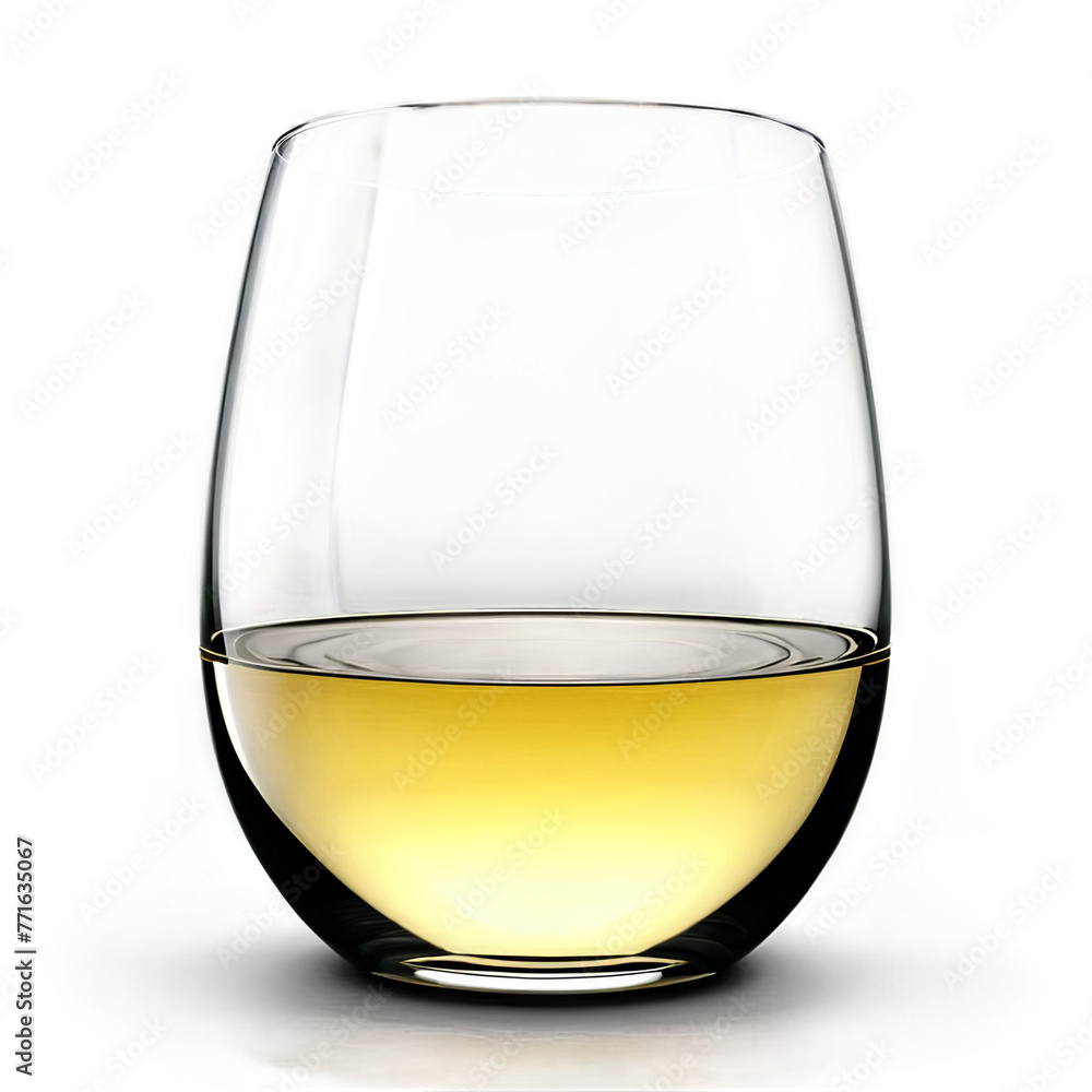 Silhouette of Stemless Wine Glass isolated on transparent background - obrazy, fototapety, plakaty 