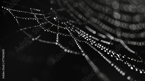 A spider web with many small dots in it © Rattanathip