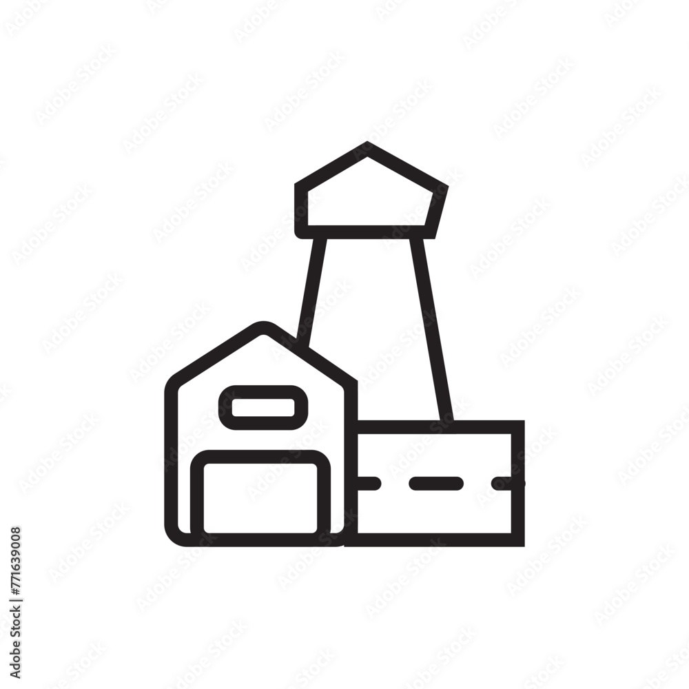 Building Industrial Product Line Icon Building Industrial Product Line Icon