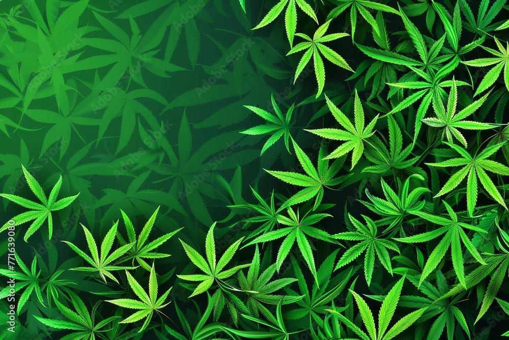A green cannabis weed plants background. A green cannabis weed plants background.