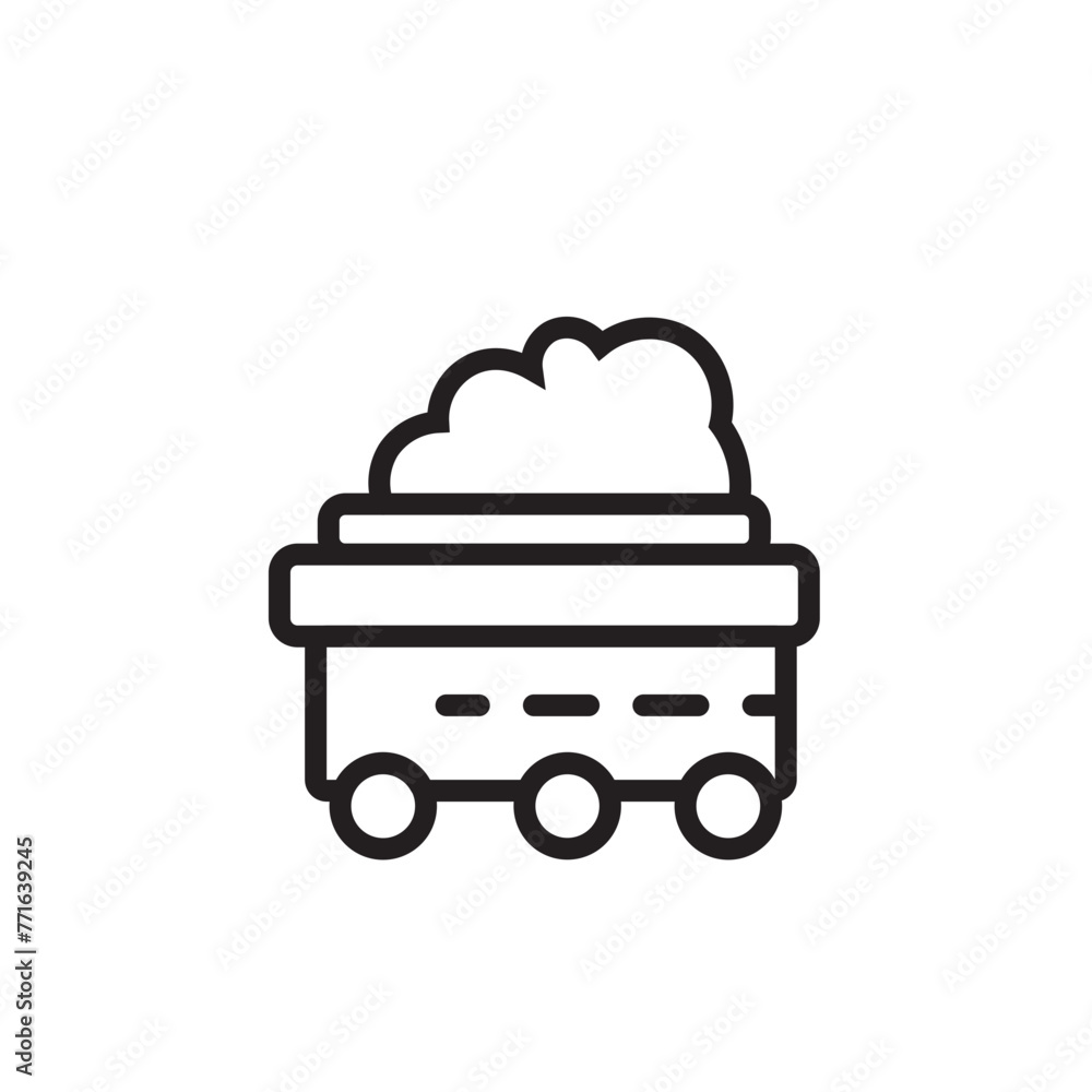 Coal Factory Industry Line Icon Coal Factory Industry Line Icon