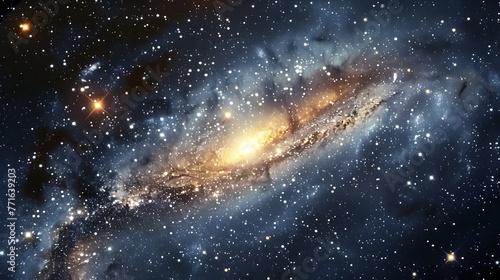 Myriad stars and distant galaxies fill the boundless cosmic expanse. Celestial vista.