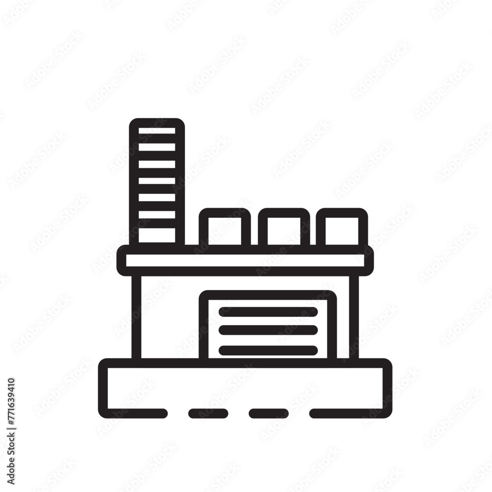 Building Factory Industry Line Icon Building Factory Industry Line Icon