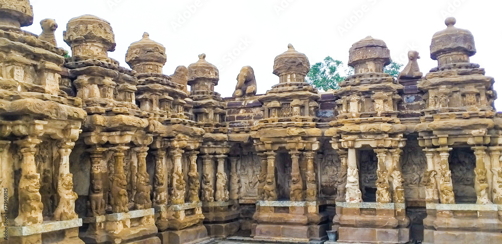 Hindu Temple. Anciant temple, Sri Kailashanathar Temple at Kanjeepuram, Tamilnadu, South India, India