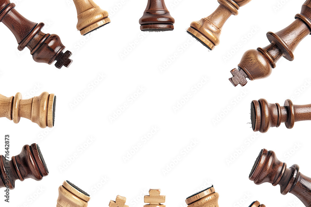 Chess Pieces Border Frame Isolated On transparent Chess Pieces Border Frame Isolated On transparent