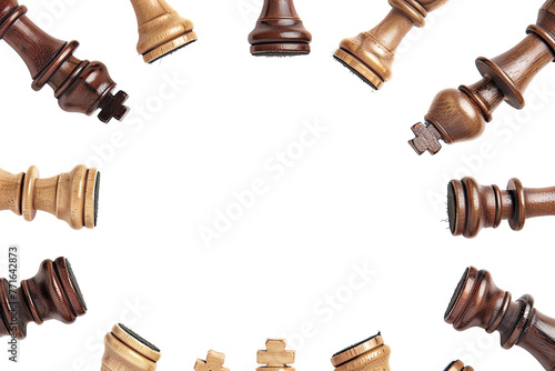 Chess Pieces Border Frame Isolated On transparent