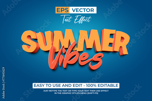Summer Vibes Editable Text Effect Orange Style.