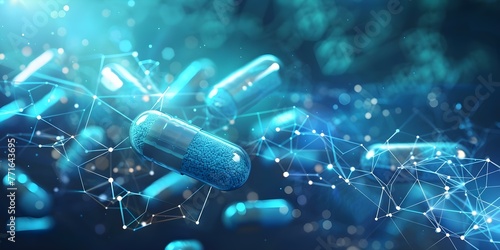 Explore blockchains impact on personalized medicine using multiagent systems to tailor treatments Banner illustration. Concept Blockchain Technology, Personalized Medicine, Multiagent Systems