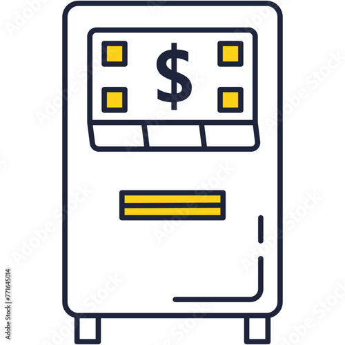 ATM icon flat vector for money withdraw service