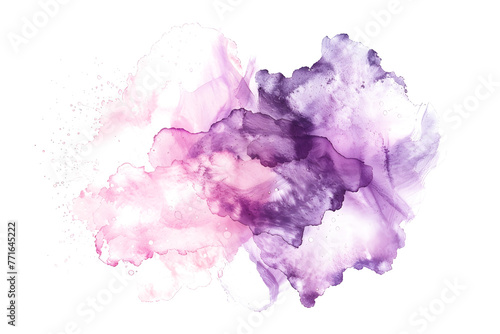 Delicate pink and lavender watercolor stain pattern on white background.