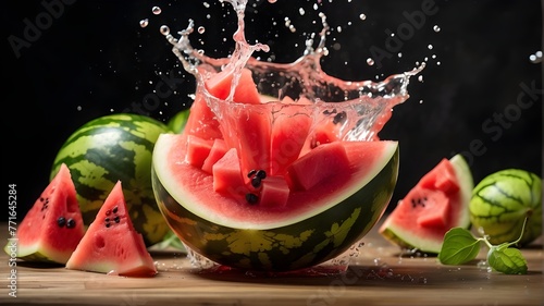 melon with drops