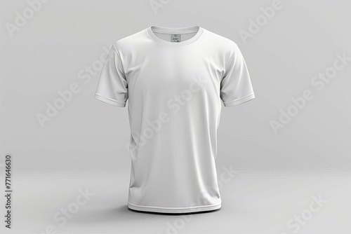 Blank white t-shirt mockup isolated, plain apparel template for customization and printing