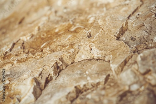 Detailed close up view of a textured rock surface, showcasing intricate patterns and rugged textures
